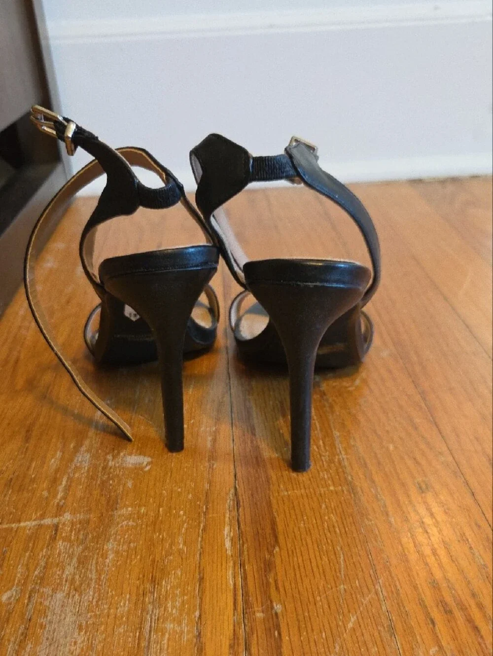 Abound Black Open-Toe Ankle Strap Heels